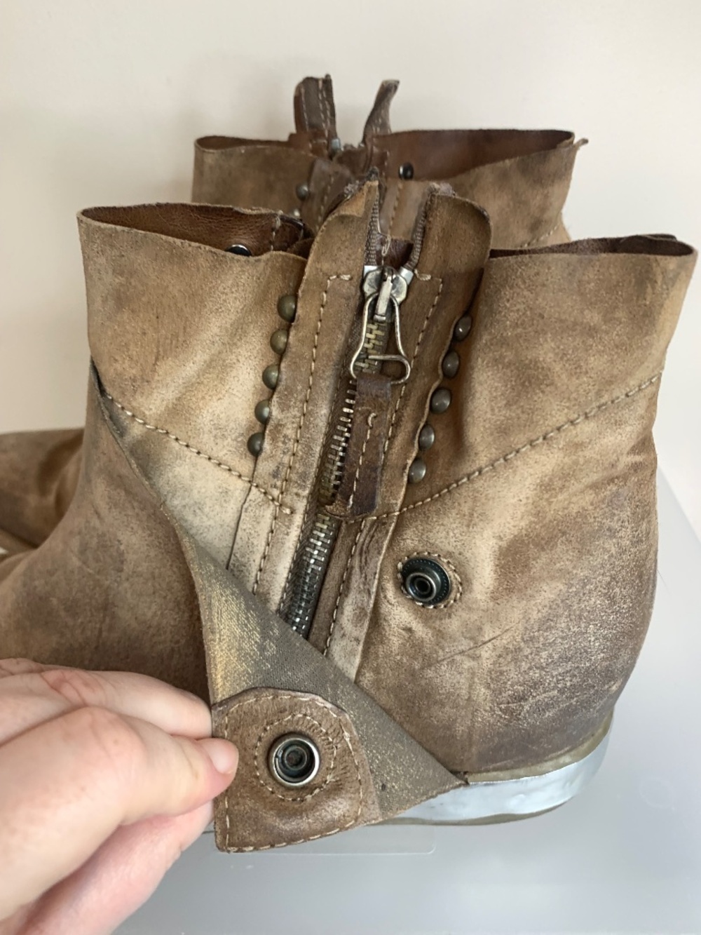 A.S.98. Airstep Leather Ankle Wedge Boots 41 - Picture 7 of 10